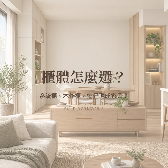 系統櫃、木作櫃還是現成家具？從收納位置到日後變動一次比較